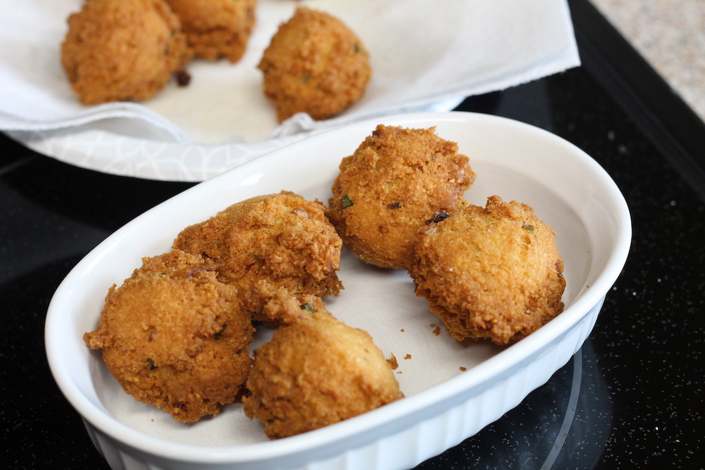 keto hushpuppies in bowl