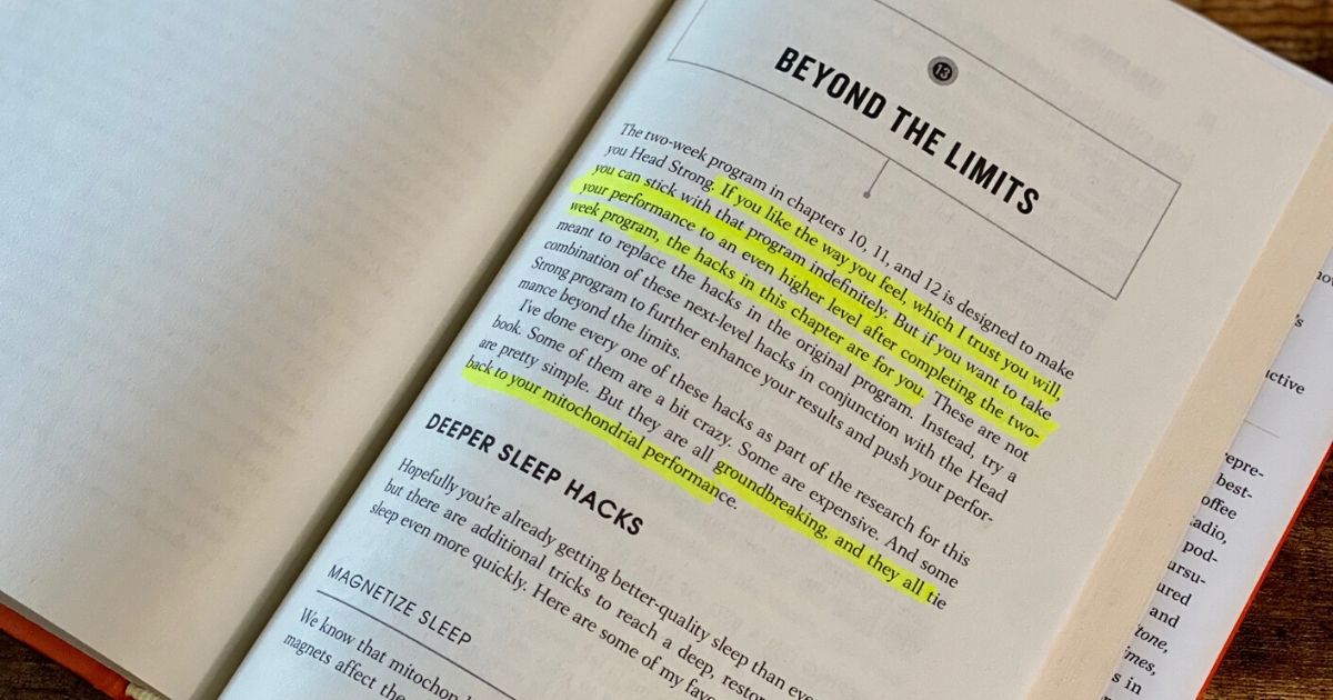 Head Strong book open to bonus chapter 13 "Beyond the Limits"