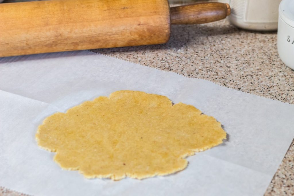 rolling out keto naan bread