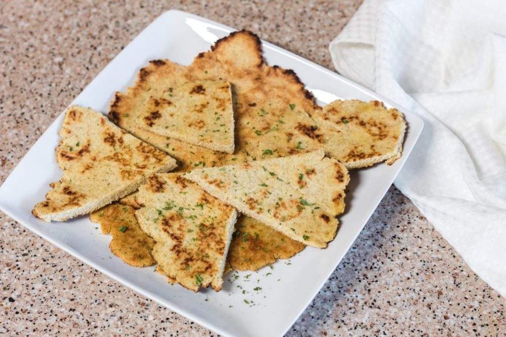plate of keto naan bread