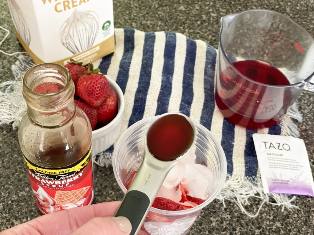 tablespoon of sugar-free strawberry syrup