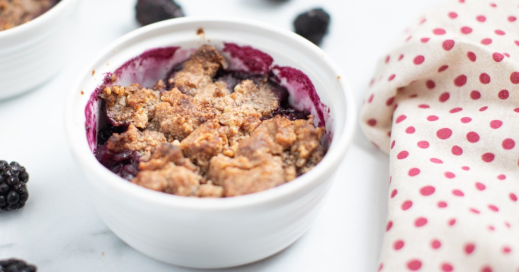 Keto berry cobbler in a bowl
