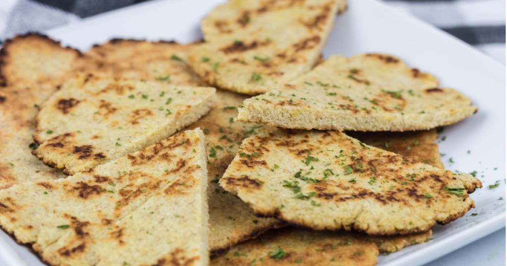 plate of keto naan bread