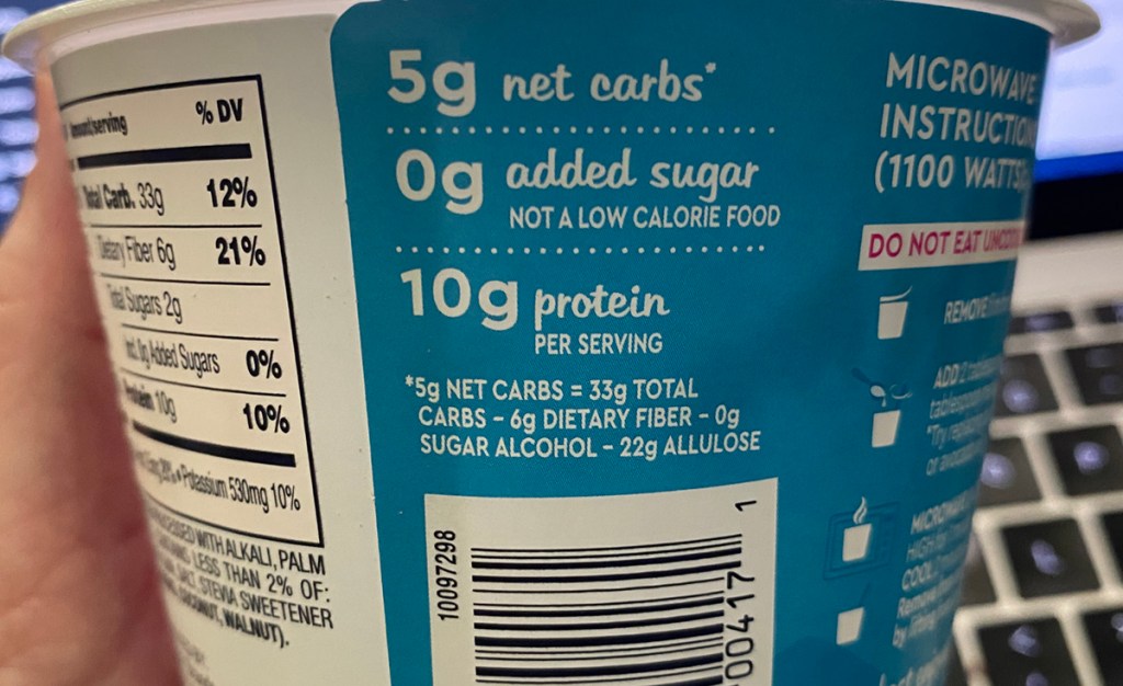 duncan hines keto cake label