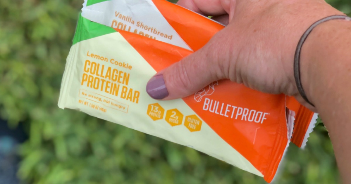 holding Bulletproof Collagen Protein Bars 