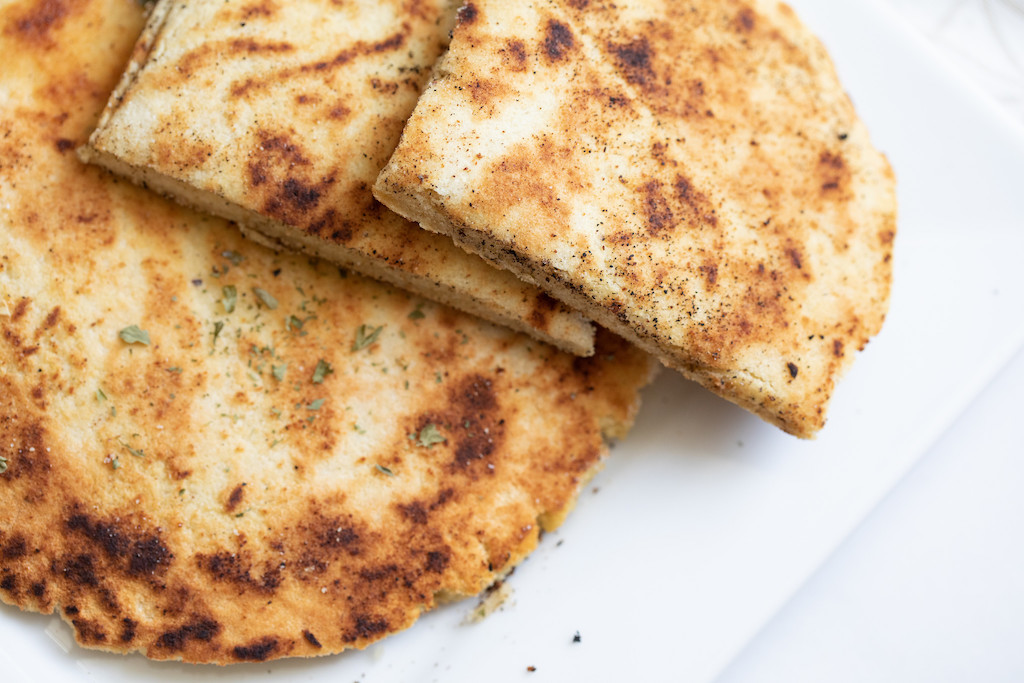 keto naan bread on plate