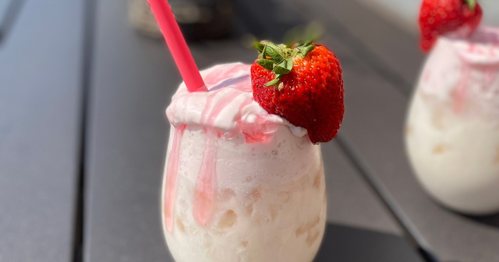 keto whipped strawberry milk drink