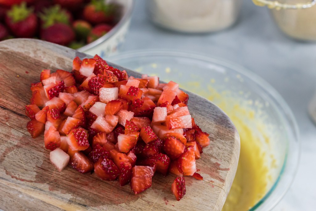 diced up strawberries