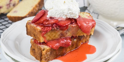 Keto Strawberry Shortcake Dessert with Strawberry-Infused Pound Cake