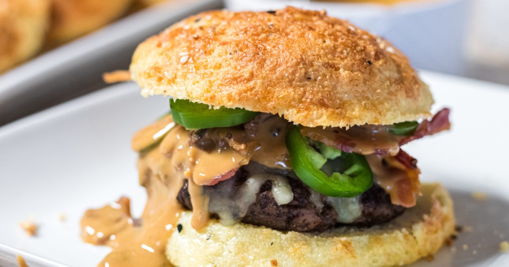 Peanut Butter and Jelly Smash Burgers - Over The Fire Cooking