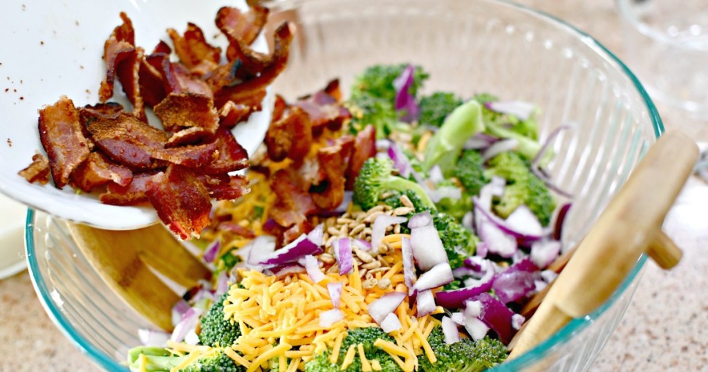 bacon in a bacon broccoli salad