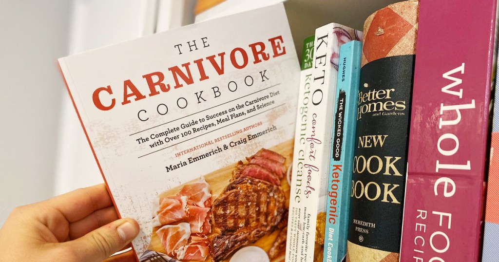 carnivore cookbook on shelf