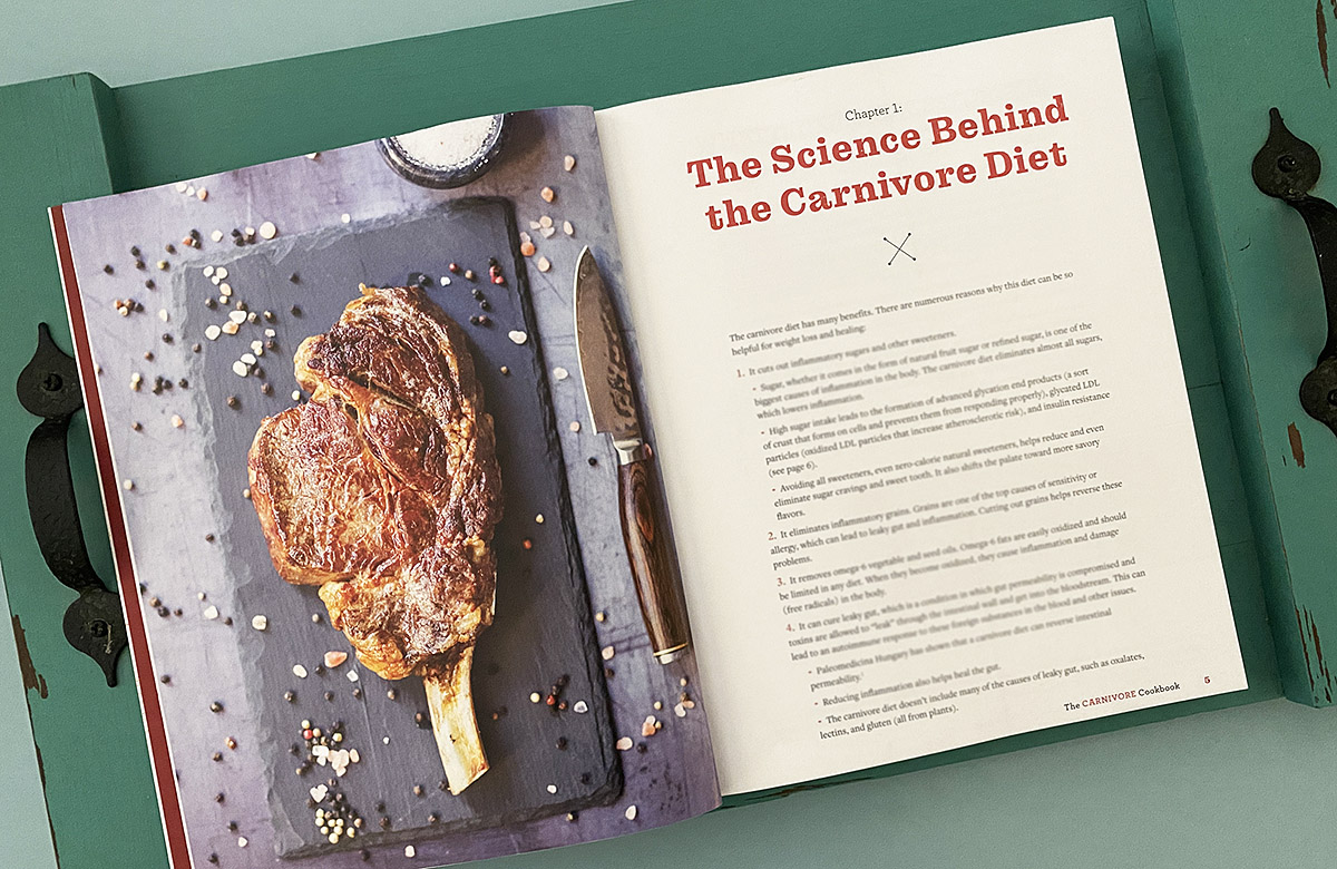 carnivore diet book sitting on a table, one of the best keto valentine's day gifts