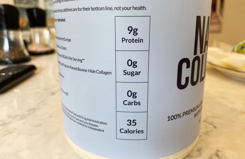 collagen peptides nutrition label