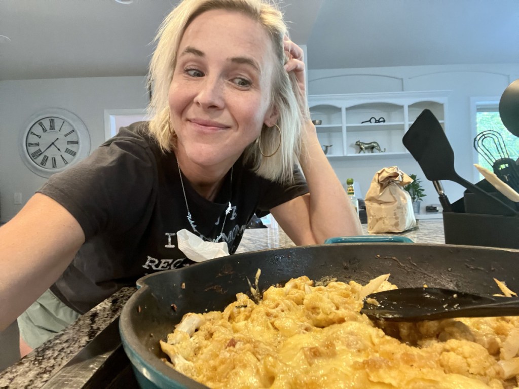 collin with keto mac and cheese