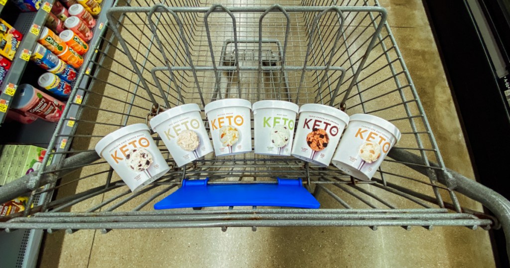 ice cream flavors in the cart