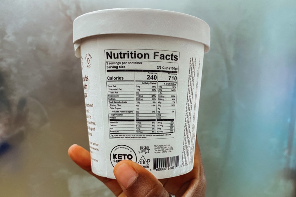 nutritional info for keto pints