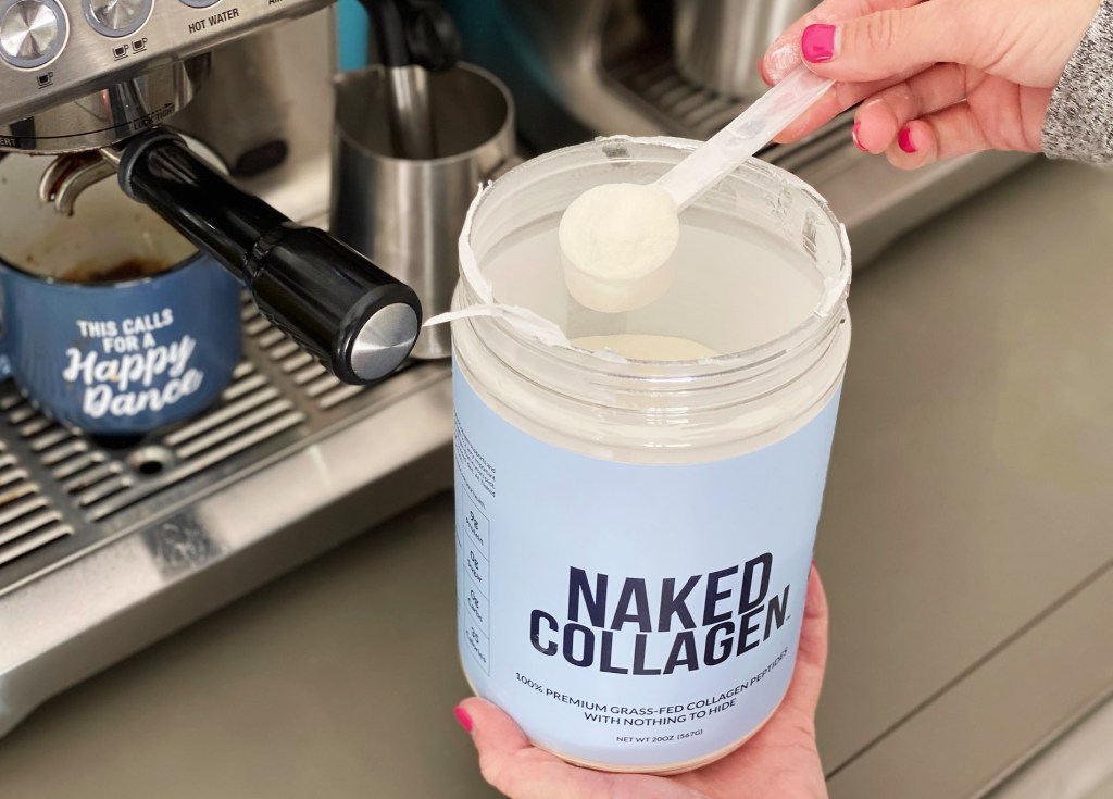 canister of naked collagen powder
