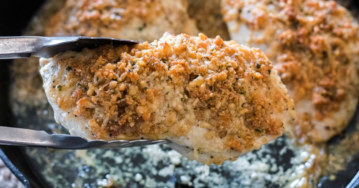 Parmesan Crusted Chicken - So Flavorful | Exclusive Hip2Keto Recipe