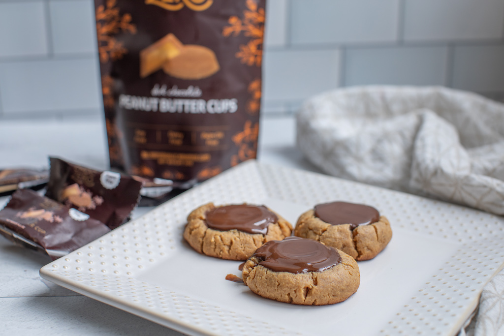 keto peanut butter cup cookies on plate