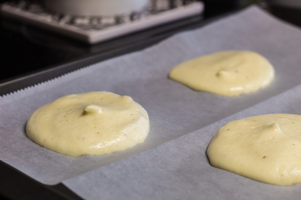 cloud bread on baking sheet