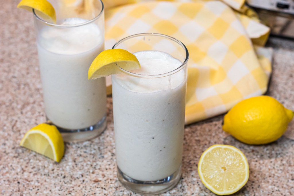 frosted lemonade on counter 