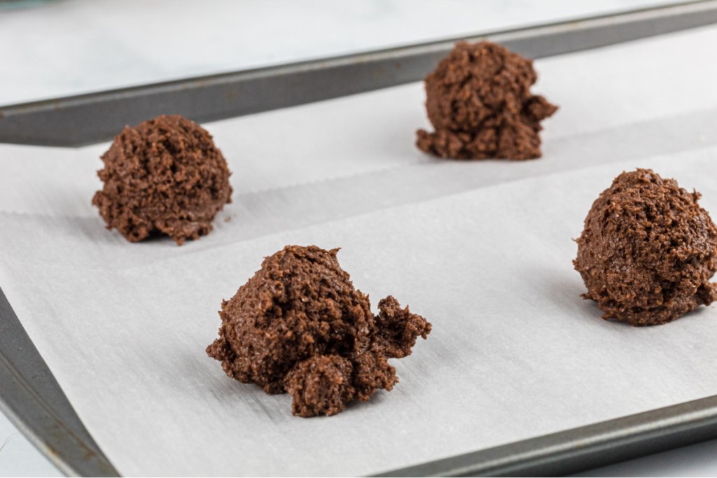 cookie dough on baking sheet