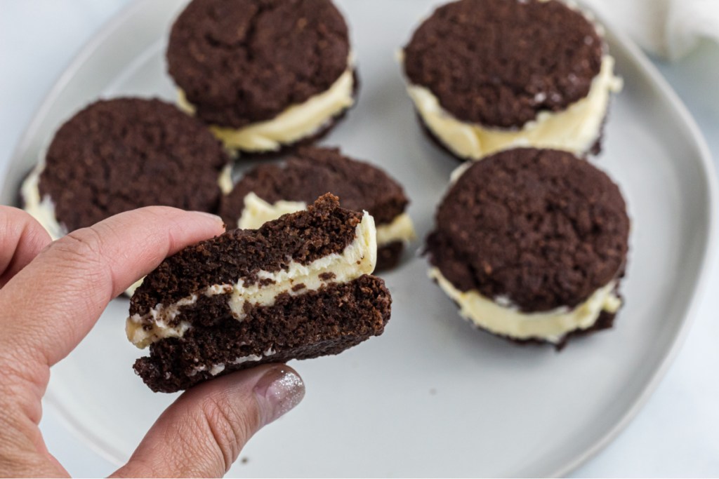 girl holding keto whoppie pie