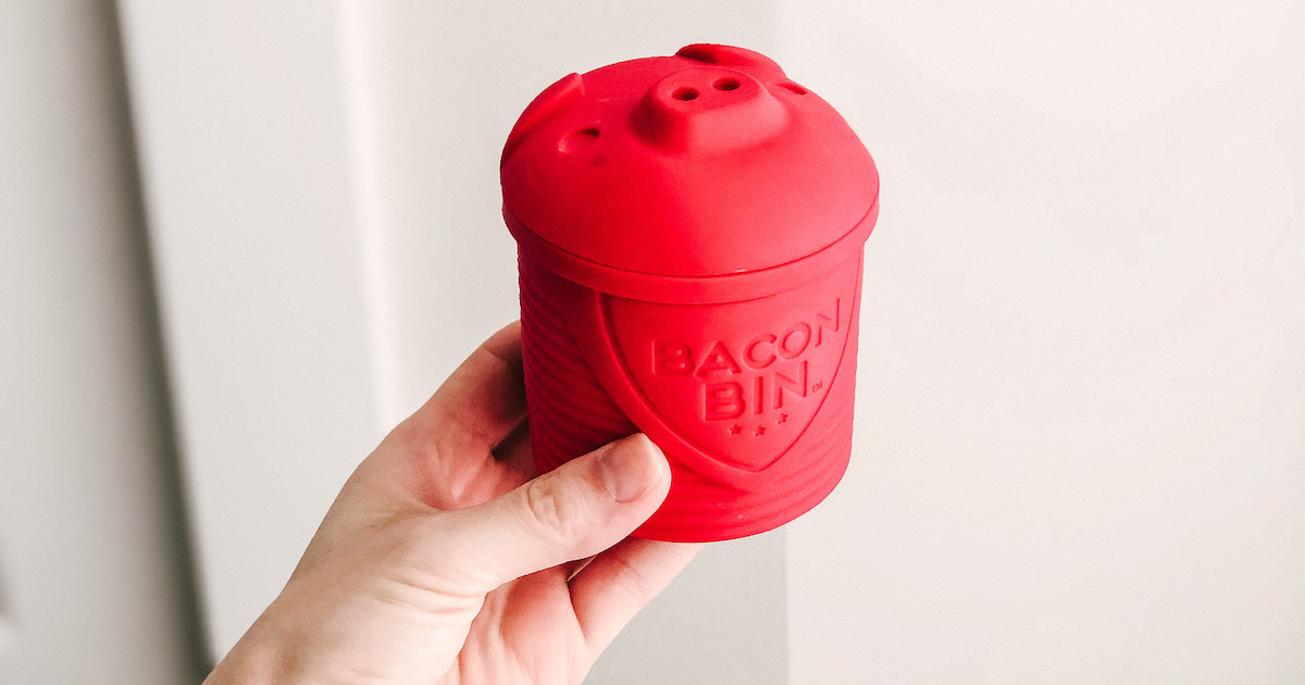 Bacon Bin Grease Holder Pink Pig Shape