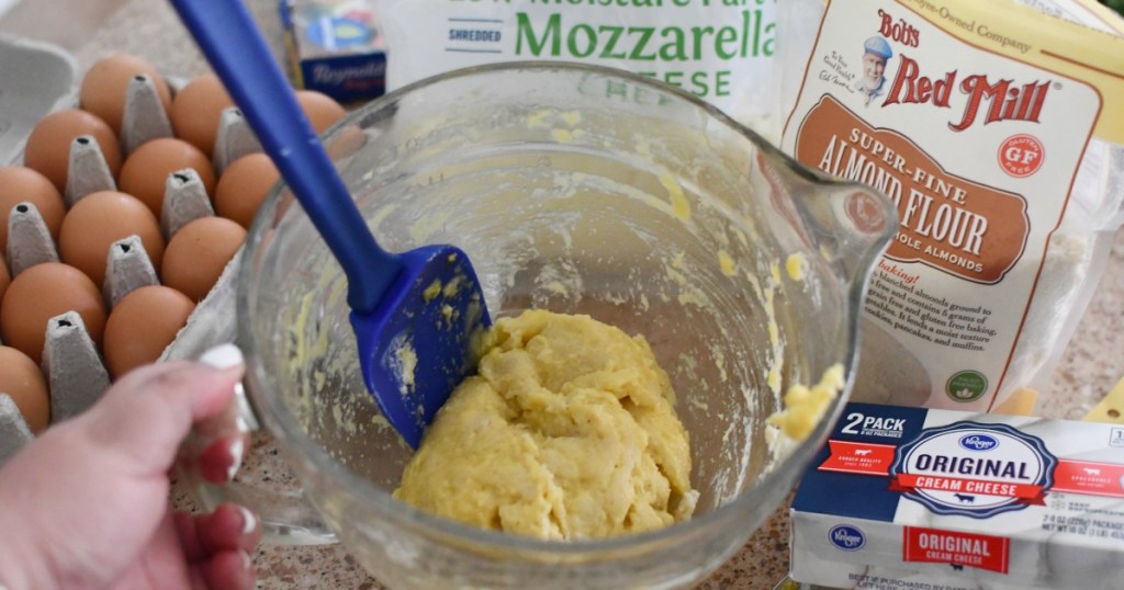 basic fathead dough recipe in a mixing bowl 