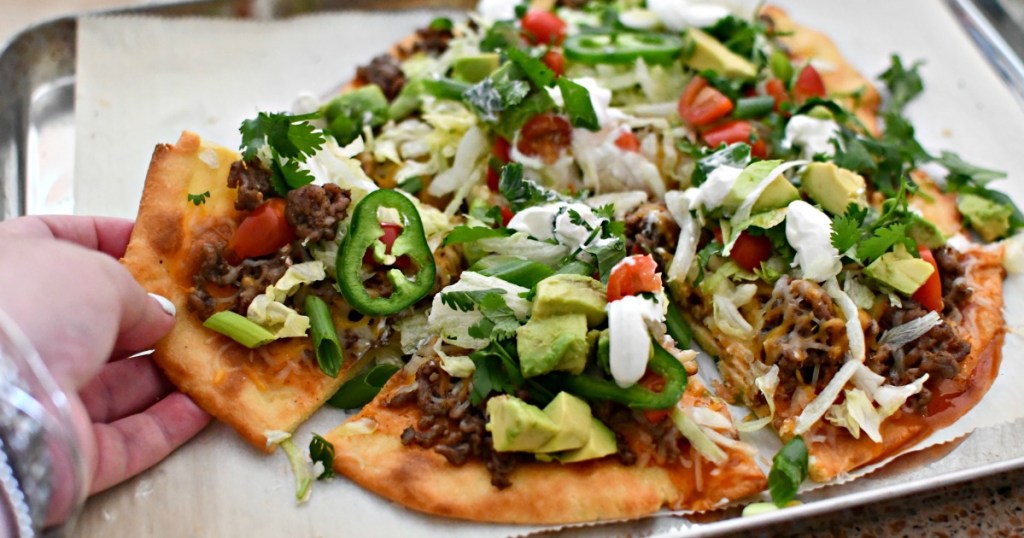 easy fathead keto taco pizza