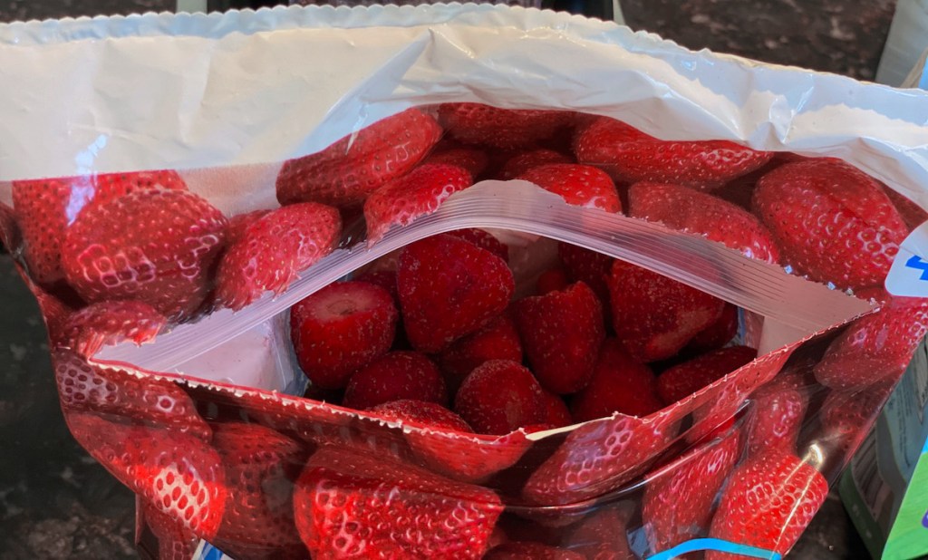 bag of frozen strawberries