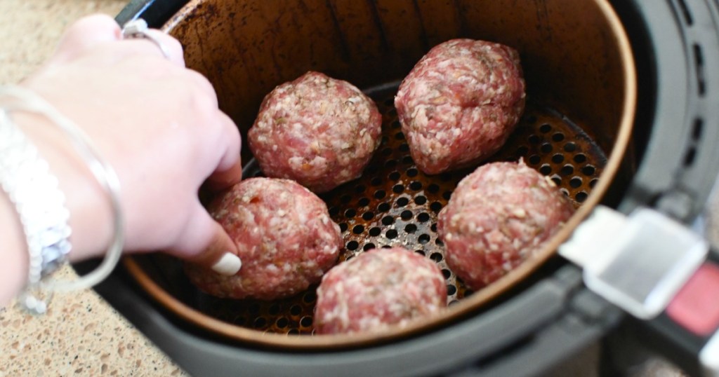 placing scotch eggs in the air fryer