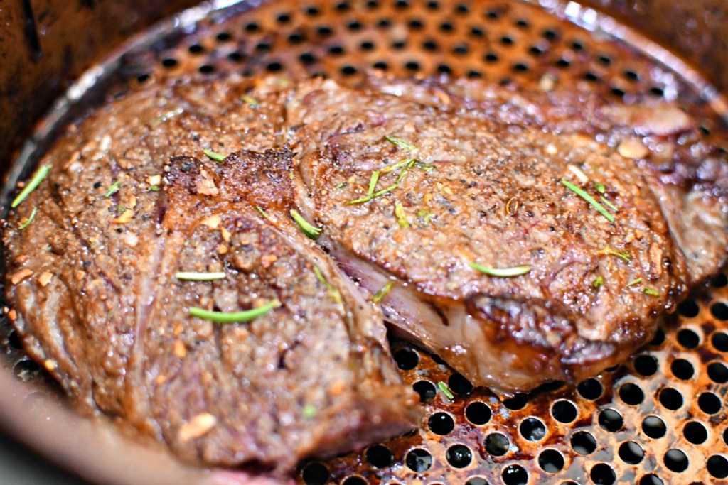 steak after cooking in the air fryer