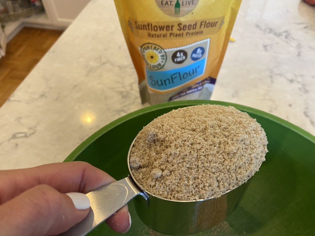 measuring cup full of SunFlour 