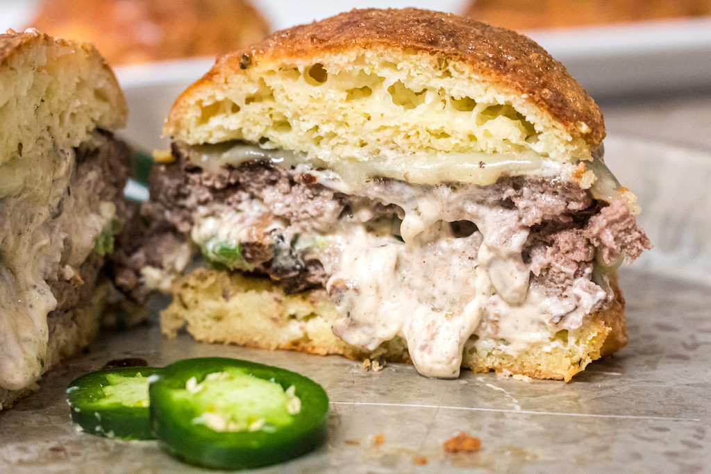 keto stuffed burger with jalapenos 