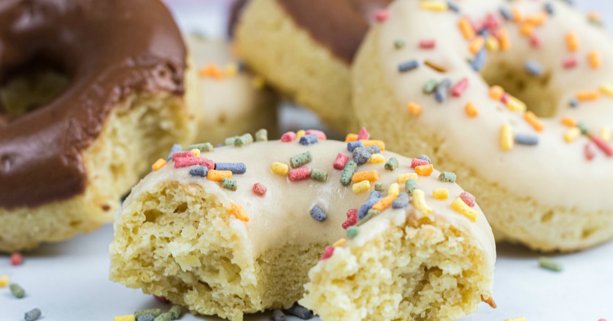 keto donuts with frosting and sprinkles