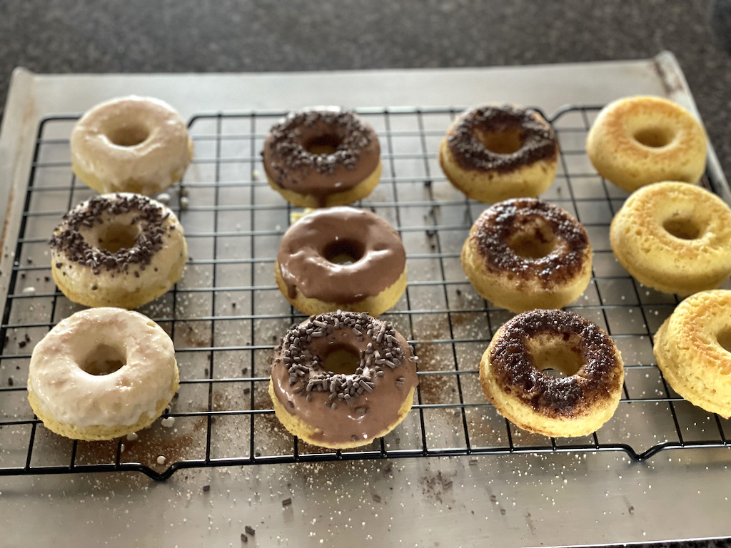 keto donuts on wire rack 
