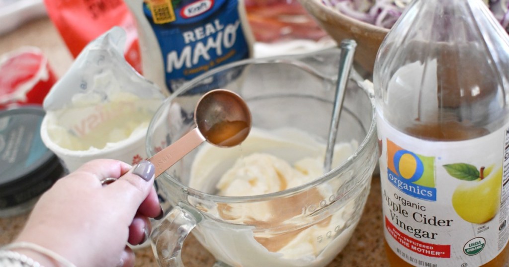 making dressing for blue cheese coleslaw