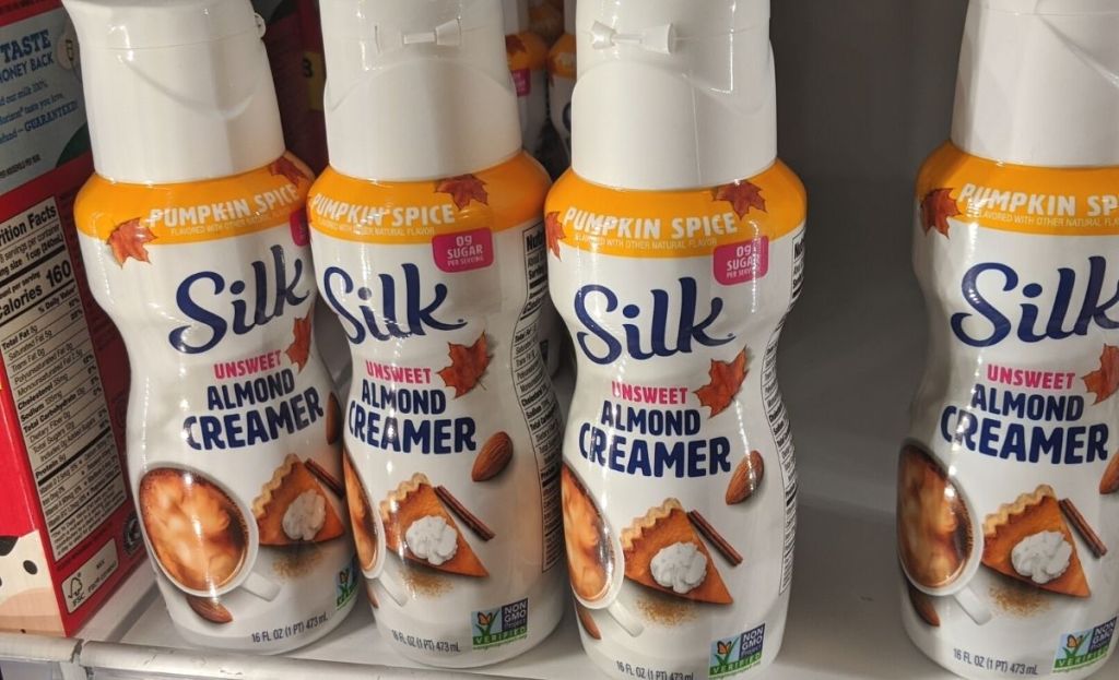 Creamers on a shelf at the store