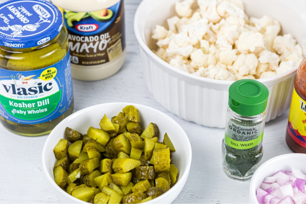 Keto Dill Pickle Cauliflower Salad, MustMake Side Dish Recipe Hip2Keto