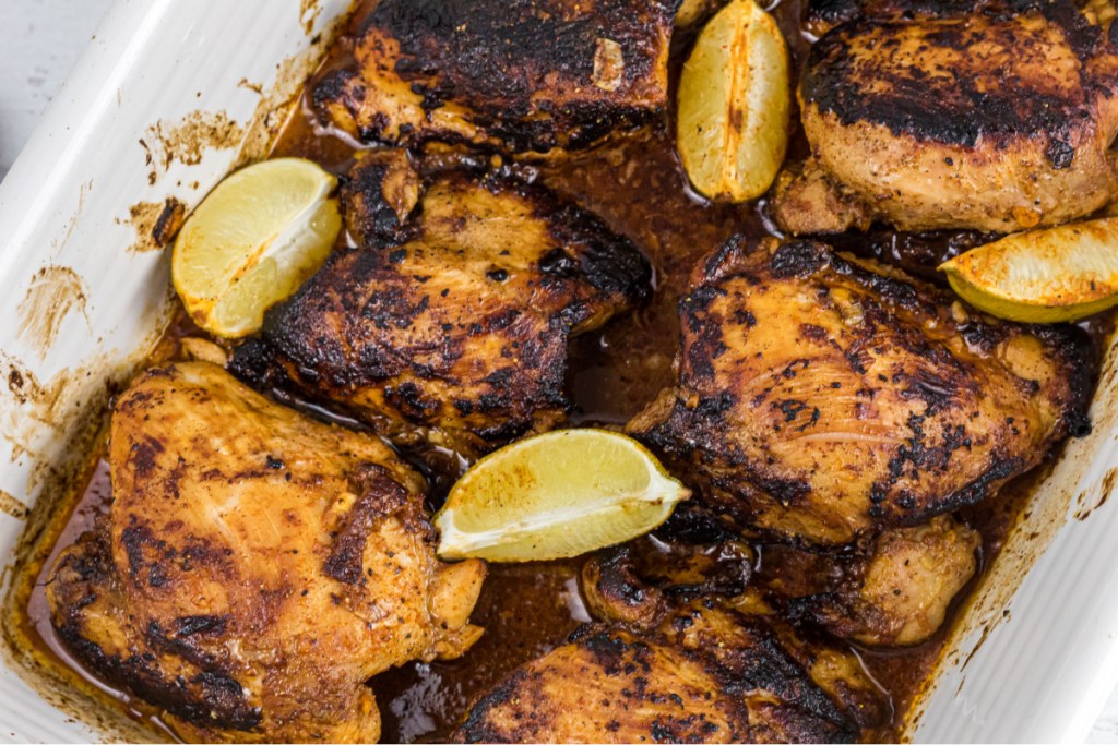 Keto Jerk Chicken in baking dish