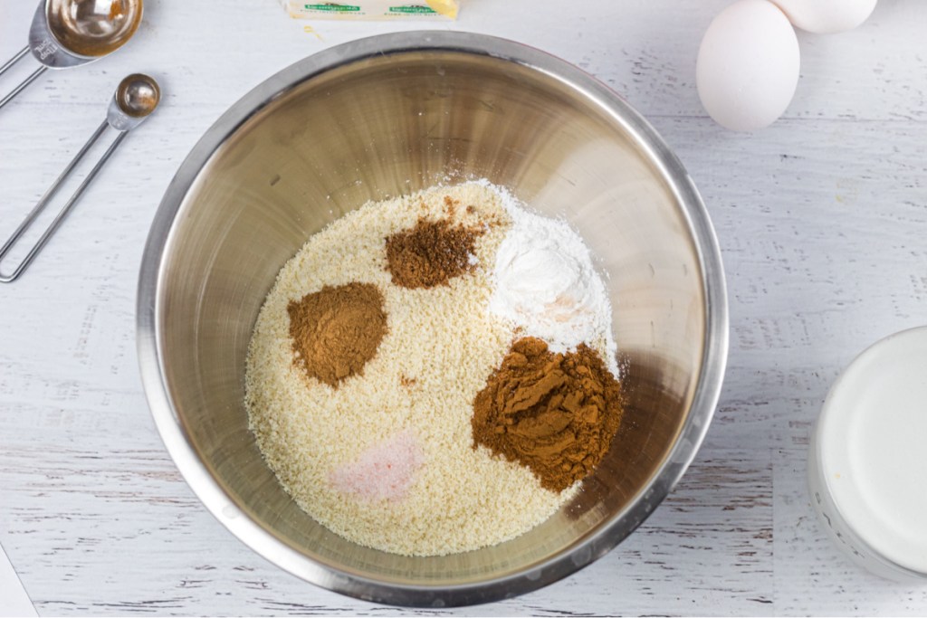 dry ingredients in mixing bowl