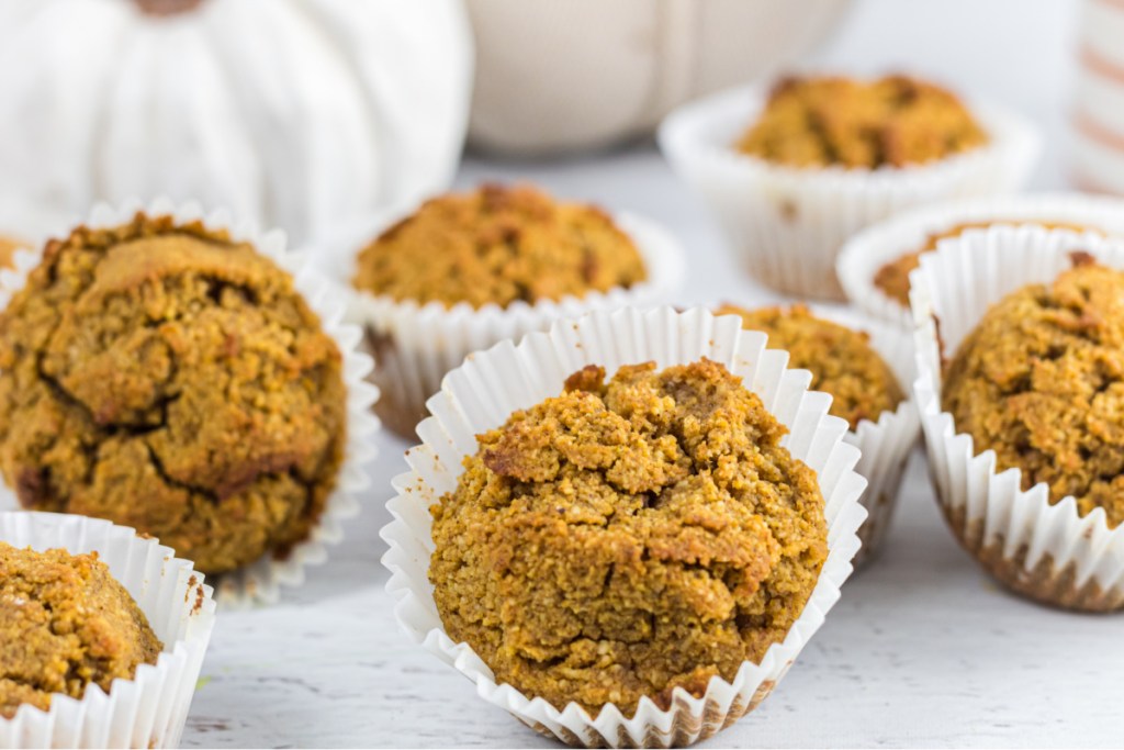 keto pumpkin muffins on counter