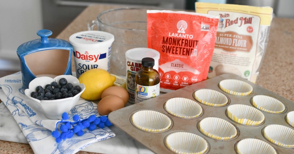 ingredients for keto blueberry muffins