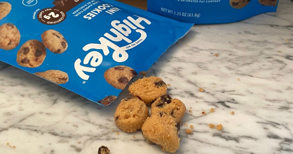 a package of highkey mini cookies that are keto and low carb