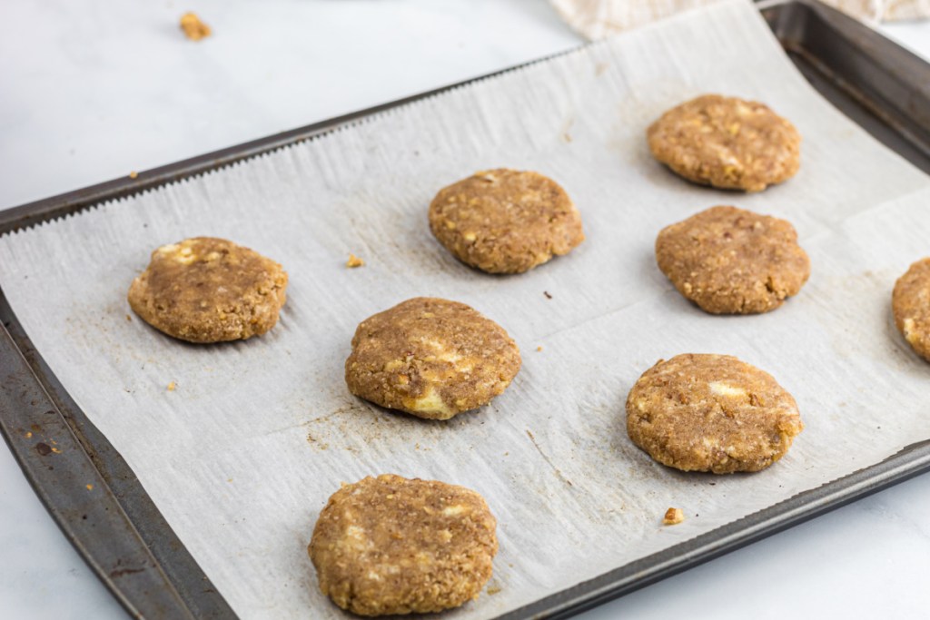 cookie disc on baking sheet