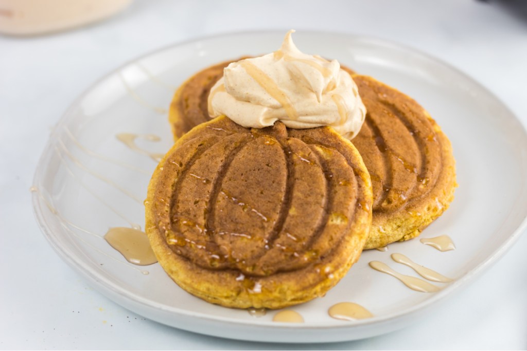 Pumpkin Chaffles on a Plate