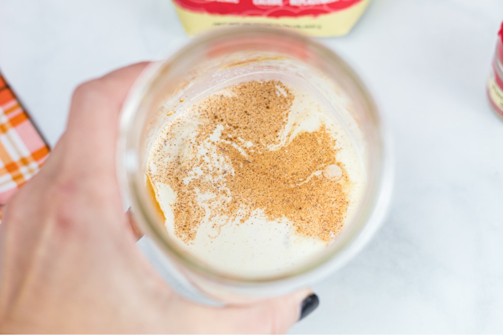 whipping cream in mason jar