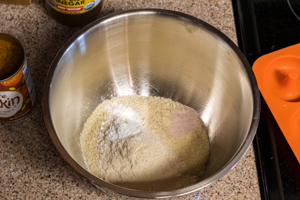 dry ingredients in a mixing bowl